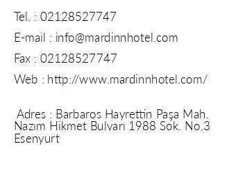 Mard-inn Hotel iletiim bilgileri